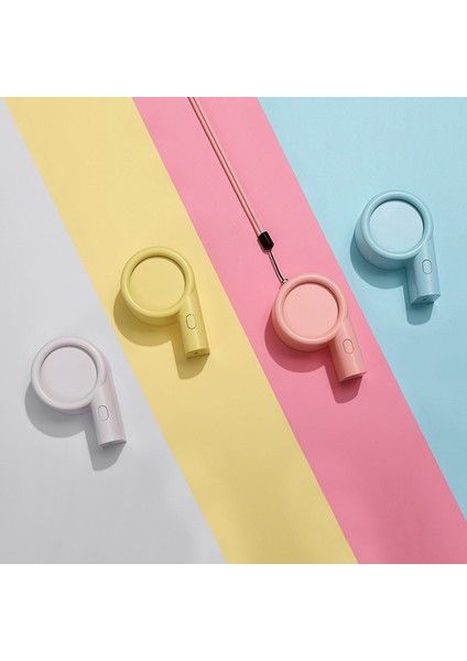 Taşınabilir Boyun Asma Fanı USB Kişisel Düdük Şekli Hava Soğutucu Ev Ofis Iç Mekan Dış Mekan Için Mini Soğutma - Beyaz (Yurt Dışından)