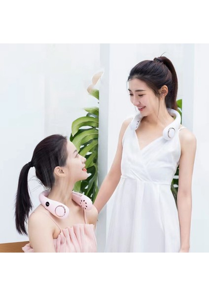 Mini Fan Kullanışlı Asılı Boyun USB 5V Şarj Edilebilir Taşınabilir Yapraksız Hava Soğutucu Kablosuz Akıllı Asılı-B (Yurt Dışından) fırsatları