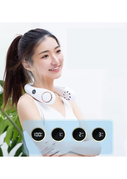 Mini Fan Kullanışlı Asılı Boyun USB 5V Şarj Edilebilir Taşınabilir Yapraksız Hava Soğutucu Kablosuz Akıllı Asılı-B (Yurt Dışından) indirimleri