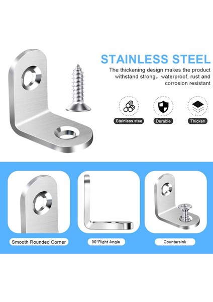 120PCS L Braket Köşesi, 240PCS Vidalar, Köşe Braketi, Ahşap Mobilya Karyola Dolabı Için Açılı Braket Bağlantı Elemanı (Yurt Dışından) fiyatları