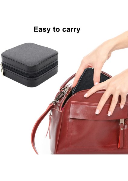 Taşınabilir Takı Saklama Kutusu Seyahat Organizatör Vaka Deri Saklama Küpe Kolye Yüzük Takı Organizatör Ekran C (Yurt Dışından) modelleri