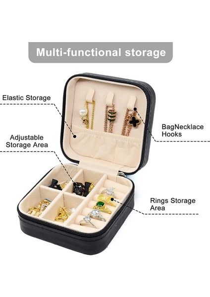 Taşınabilir Takı Saklama Kutusu Seyahat Organizatör Vaka Deri Saklama Küpe Kolye Yüzük Takı Organizatör Ekran C (Yurt Dışından) fırsatları