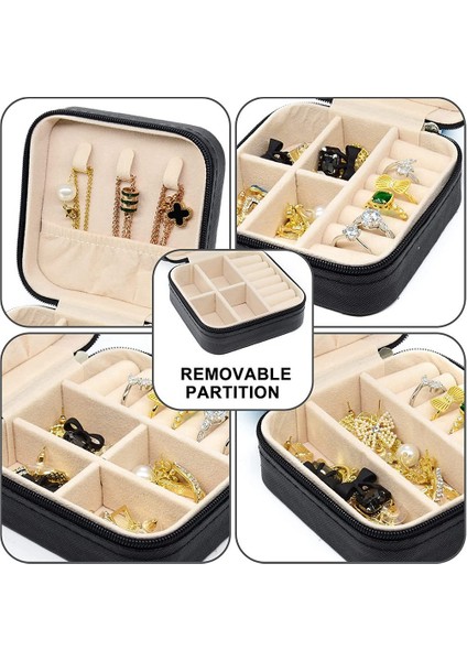 Taşınabilir Takı Saklama Kutusu Seyahat Organizatör Vaka Deri Saklama Küpe Kolye Yüzük Takı Organizatör Ekran C (Yurt Dışından) indirimleri