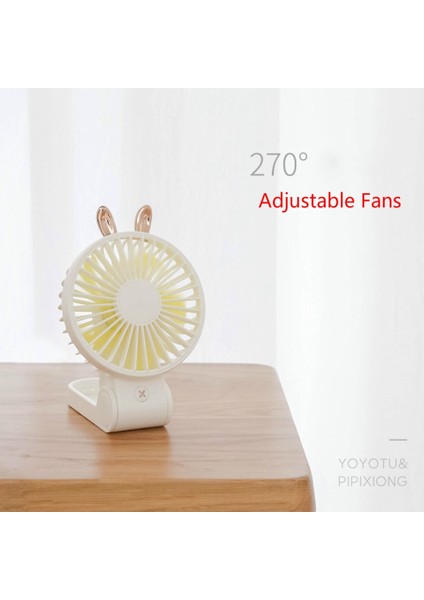 Mini Tavşan Fanı Şarj Edilebilir USB Taşınabilir El 3 Hızlı Kullanışlı Küçük Masaüstü Soğutma Soğutucu Pembe (Yurt Dışından) fiyatları