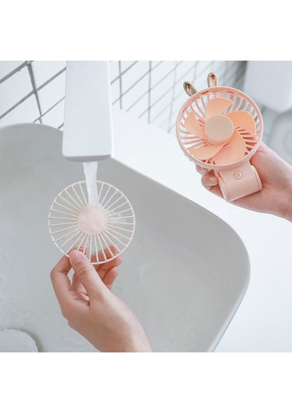 Mini Tavşan Fanı Şarj Edilebilir USB Taşınabilir El 3 Hızlı Kullanışlı Küçük Masaüstü Soğutma Soğutucu Pembe (Yurt Dışından) modelleri