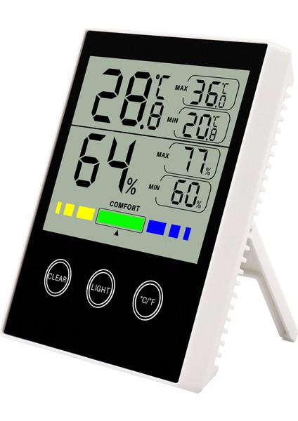 Dijital Higrometre Kapalı Termometre Doğru Nem ve Sıcaklık Ölçer Göstergesi Basın ile LCD Arka Işık Nem Monitörü Ev Için CH-910 (Yurt Dışından)
