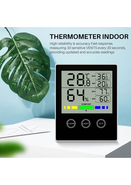 Dijital Higrometre Kapalı Termometre Doğru Nem ve Sıcaklık Ölçer Göstergesi Basın ile LCD Arka Işık Nem Monitörü Ev Için CH-910 (Yurt Dışından) fiyatları