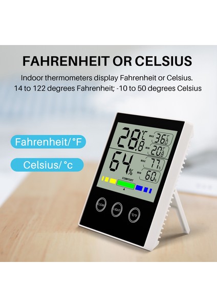 Dijital Higrometre Kapalı Termometre Doğru Nem ve Sıcaklık Ölçer Göstergesi Basın ile LCD Arka Işık Nem Monitörü Ev Için CH-910 (Yurt Dışından) modelleri