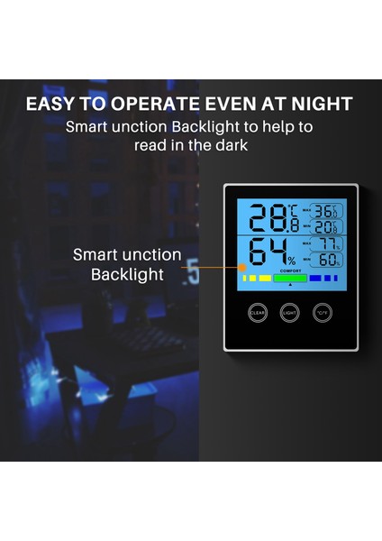 Dijital Higrometre Kapalı Termometre Doğru Nem ve Sıcaklık Ölçer Göstergesi Basın ile LCD Arka Işık Nem Monitörü Ev Için CH-910 (Yurt Dışından) fırsatları