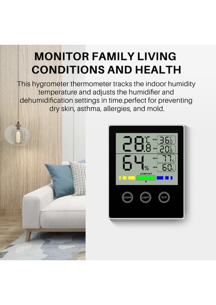 Dijital Higrometre Kapalı Termometre Doğru Nem ve Sıcaklık Ölçer Göstergesi Basın ile LCD Arka Işık Nem Monitörü Ev Için CH-910 (Yurt Dışından) indirimleri