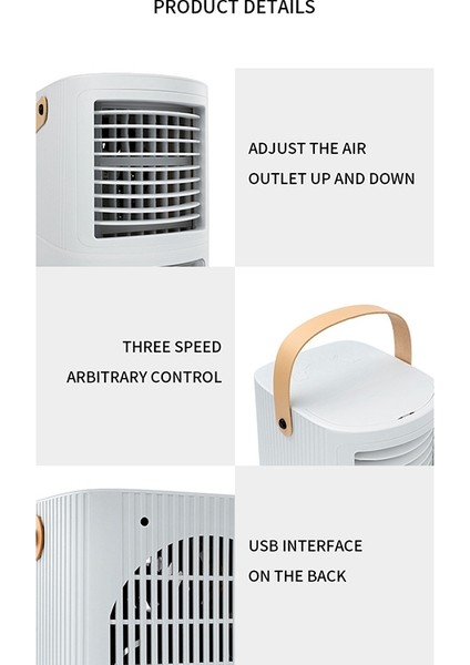 Hava Soğutucu, Kişisel Masa Fanı 3'ü 1 Arada Küçük Evaporatif Soğutucular, Nemlendirici, Fan Hızlarına Sahip Arıtma, Ofis Yatak Odası Için (Yurt Dışından) modelleri