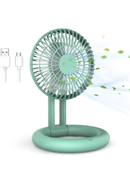 Kablosuz Fanlar Ayarlanabilir Masaüstü USB Şarj Edilebilir Masa Ev Için Katlanabilir Taşınabilir Kişisel Fan Yeşil (Yurt Dışından) fiyatları