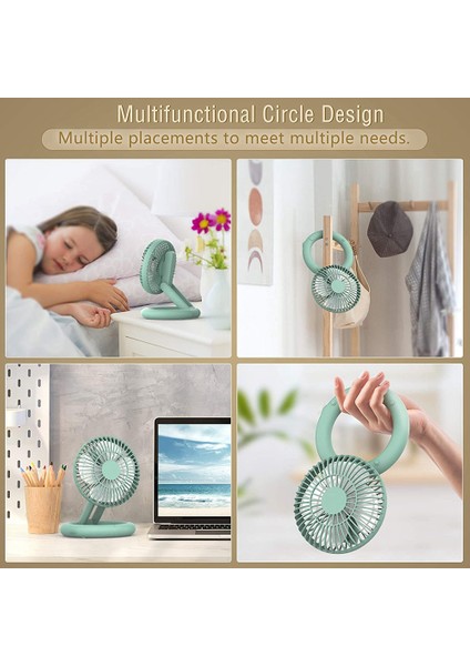 Kablosuz Fanlar Ayarlanabilir Masaüstü USB Şarj Edilebilir Masa Ev Için Katlanabilir Taşınabilir Kişisel Fan Yeşil (Yurt Dışından) modelleri