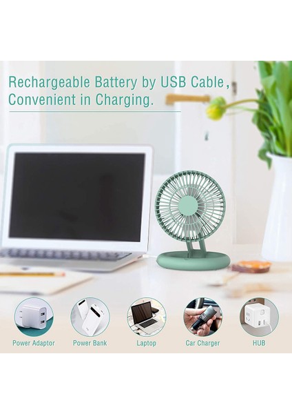 Kablosuz Fanlar Ayarlanabilir Masaüstü USB Şarj Edilebilir Masa Ev Için Katlanabilir Taşınabilir Kişisel Fan Yeşil (Yurt Dışından) fırsatları
