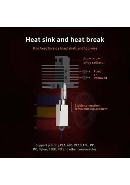 P1P 3D Yazıcı Için 500 ° C'ye Kadar Yüksek Sıcaklık Sıcak Uç Isıtıcı Bloğu Krom Zirkonyum Bakır Nikel Kaplama Versiyonu (Yurt Dışından)
