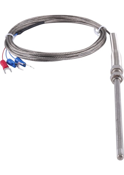 Çelik Sıcaklık Probu PT100 Rtd Sensör Kablosu 2m 98 mm 3 Tel -50 ~ 400 Santigrat (Yurt Dışından) fırsatları