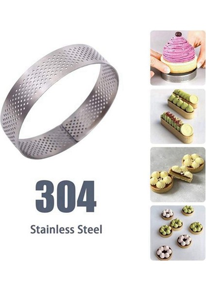 Торт В Форме,30 Paket Paslanmaz Çelik Tart Halkası, Isıya Dayanıklı Delikli Kek Mus Halkası, Yuvarlak Halka Pişirme Çörek Araçları, 8 cm (Yurt Dışından) modelleri