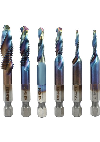 6 Adet Matkap 0.5mm 0.7mm 0.8mm 1mm 1.25MM 1.5mm Altıgen Saplı Matkap Bileşik Musluk Yumuşak Metal Alüminyum Plaka ile Uyumlu (Yurt Dışından)