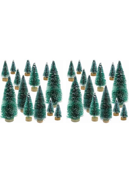68 Adet Mini Noel Ağacı Kar Don Küçük Çam Ağacı Dıy Zanaat Masaüstü Dekorasyon Noel Süsleri Ağaç Süslemeleri (Yurt Dışından)