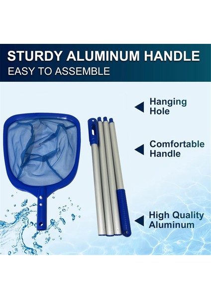 Havuz Temini Yüzme Havuzu Yaprak Skimmer Net 4 Alüminyum Direk Bölümleri Hızlı Temizlenen Spa Havuzları ile Uyumlu Örgü Örgü Çanta Sepeti (Yurt Dışından) fırsatları