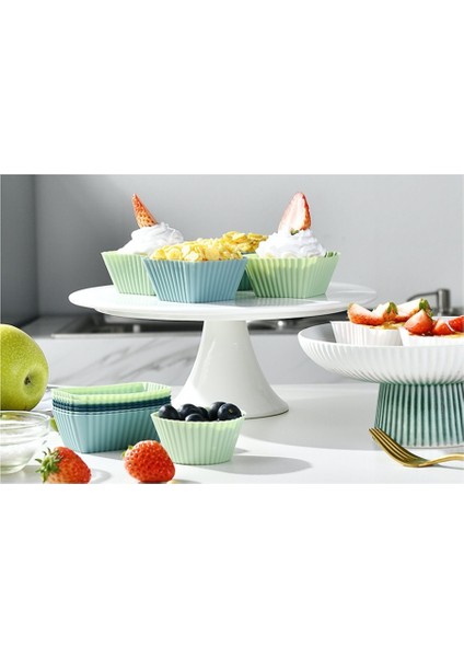 24 Adet Silikon Kek Pişirme Bardakları Yeniden Kullanılabilir ve Yapışmaz Muffin Cupcake Kek Setleri Parti ve Tatil Malzemeleri Için (Yurt Dışından)