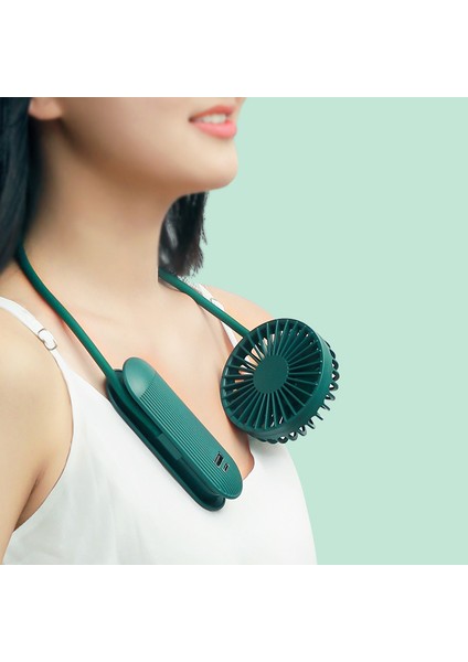 Giyilebilir Boyun Fanı USB Şarjlı Kişisel El Çok Fonksiyonlu Taşınabilir Sessiz Hava Soğutucu-Lacivert (Yurt Dışından) fırsatları