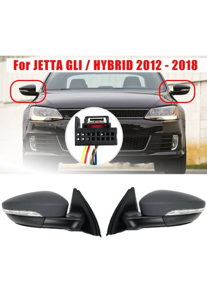 Sol Yan Dikiz Aynası Grubu Elektrikli Cam Isıtmalı Dönüş Sinyali 6 Kablo, Glı / Hybrıd 2012 - 2018 ile Uyumlu 5C7857507 (Yurt Dışından) modelleri