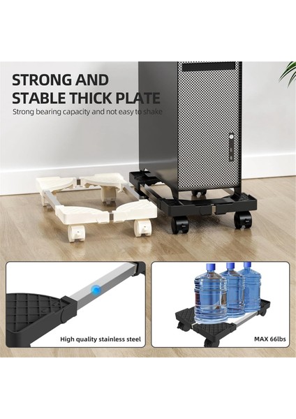 Tower Standı, Ayarlanabilir Mobil Cpu Standı, Cpu Tutucu Pc Tower Standı, Tekerlekli Tekerlekler, Pc Zemin Yükseltici Standı Beyaz (Yurt Dışından) indirimleri