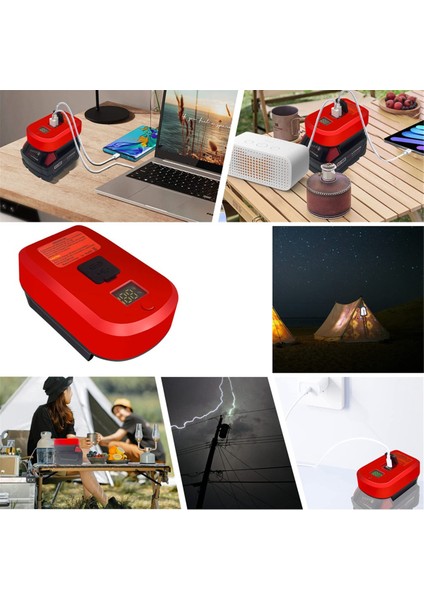 Type-C Bağlantı Noktalı ve USB Bağlantı Noktalı 18V Li-Ion Pil ile Uyumlu 65W Adaptör Şarj Cihazı Ters USB Şarj Adaptörü Dönüştürücü (Yurt Dışından)