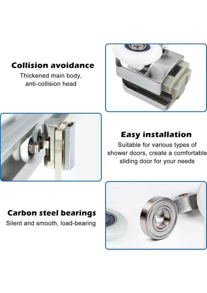 Kavisli Duş Kapı Silindirleri, 8 Adet Duş Cam Kapı Silindirleri, Kavisli Banyo Için Yedek Duş Kapı Tekerlekleri (Yurt Dışından) modelleri