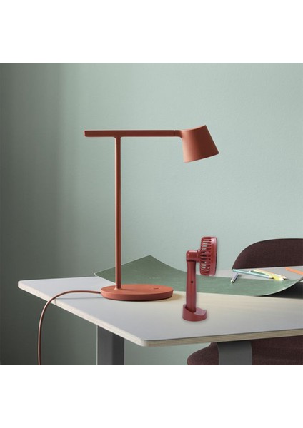 Mini Taşınabilir Asılı USB Şarj Fanı Dönen El Masaüstü Soğutma Soğutucu Cep Telefonu Tutucu (Tuğla Kırmızısı) (Yurt Dışından)