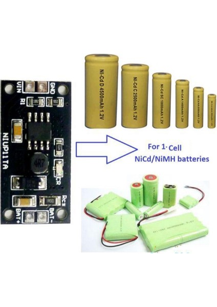 1 Hücreli 1.2V Nimh Nicd Pil Özel Şarj Aleti Şarj Modülü Kartı (Yurt Dışından)