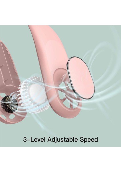 Taşınabilir Boyun Fanı, Giyilebilir USB 4000 Mah Kişisel Bladeless Eller Serbest Spor Fan Hava Soğutucu Ev Açık Ofis Için, Pembe (Yurt Dışından) indirimleri