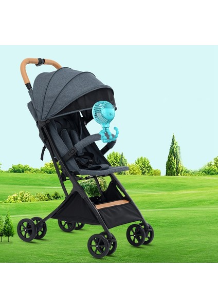 Mini El Bebek Arabası Fanı, Esnek Tripodlu Kişisel Taşınabilir Bebek Fanı, 7 Renkli Işık, Şarj Edilebilir C (Yurt Dışından)