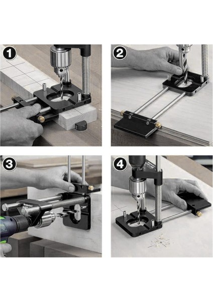 Ağaç Işleme Matkap Kılavuzu, Ağaç Işleme Matkap Kılavuzu Plastik Ayarlanabilir Delme Şablonu Dıy Için Delik Delme Bulucu (Siyah) (Yurt Dışından) fiyatları