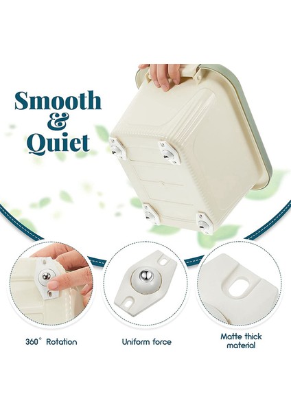 Хранение Продукции,16 Adet Kendinden Yapışkanlı Küçük Tekerlekler Mini Döner Tekerlekler 360 Derece Dönebilen Yapışkan Kasnak, Bilyalı Rulmanlar (Beyaz) (Yurt Dışından) modelleri