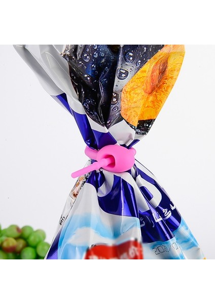 Хранение Продукции,10 Adet Gıda Sınıfı Silikon Çanta Bağları Kablo Yönetimi Zip Kravat Büküm Çok Amaçlı Çok Kullanımlı Çanta Klipsi Ekmek Kravat Gıda Tasarrufu (Yurt Dışından)