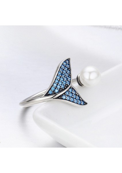 925 Gümüş Ayarlanabilir Yunus Kuyruk Parmak Yüzük Kadınlar Için Gümüş Takı Hediye (Altın) (Yurt Dışından) modelleri