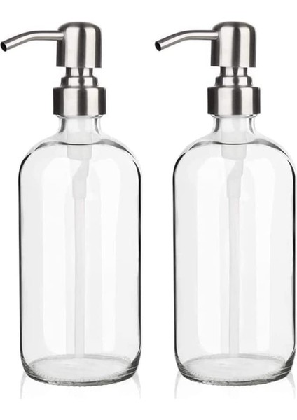Pompalı Cam Sabunluk - Mutfak Için Bulaşık Sabunu Dispenseri, Banyo Cam Sabunluk 4'lü Paket (Yurt Dışından)