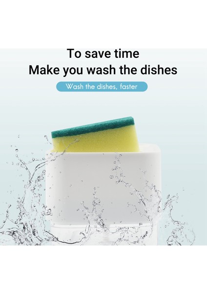 Mutfak Lavabo + Sünger Tutucu Için Sabunluk, Içi Boş Tasarım, Sabun Pompası Dispenseri Tezgah Üstü Lavabo Dispenseri Beyaz (Yurt Dışından) fırsatları