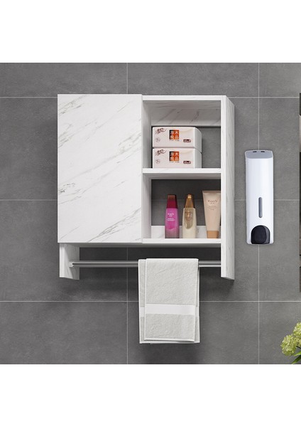 350ML Presleme Tipi Banyo Sabunu Dispenseri Duvara Monte Sabunluk-Beyaz (Yurt Dışından)