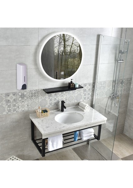 350ML Presleme Tipi Banyo Sabunu Dispenseri Duvara Monte Sabunluk-Beyaz (Yurt Dışından)