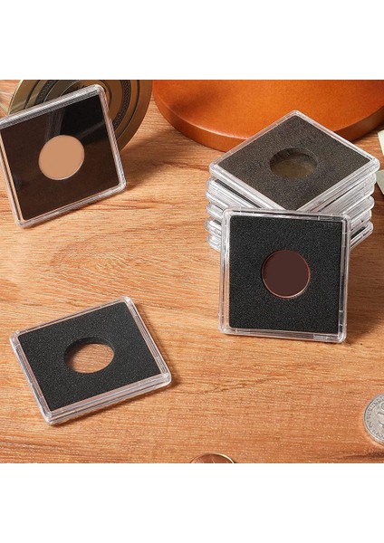 Хранение Продукции,20 Adet Gümüş Dolar Para Tutucu, 2 x 2 Yarım Dolar Para Tutucu Para Kapsül Para Yapış Plastik Para Tutucu, 18.5mm (Yurt Dışından)
