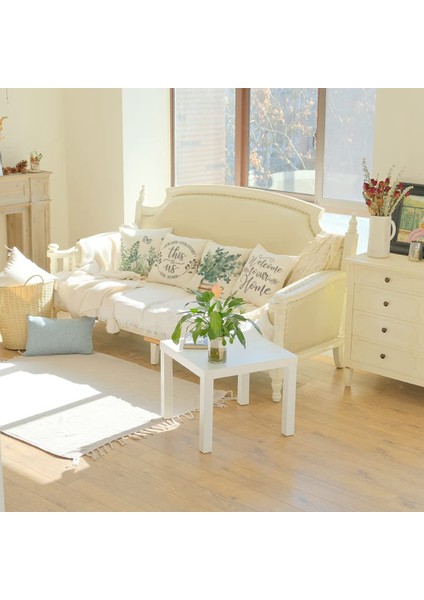 Bahar Yastık Kapakları 18X18 4 Set Çiftlik Evi Atmak Yastıklar Bahar Okaliptüs Yaprakları Ev Dekor Kanepe Için (Yurt Dışından)