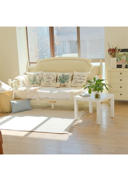 Bahar Yastık Kapakları 18X18 4 Set Çiftlik Evi Atmak Yastıklar Bahar Okaliptüs Yaprakları Ev Dekor Kanepe Için (Yurt Dışından)