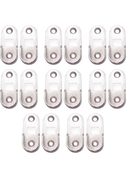 8x Oval Gardırop Asılı Ray Çubuk Uç Braketi Desteği Gümüş Ton Çifti (Yurt Dışından)