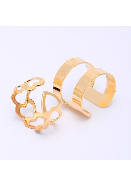 Adet/takım Klasik Bague Punk Ortak Daire Orta Parmak Yüzükler Kadınlar Için Set Ayarlanabilir Altın Geometrik Içi Boş Parti Yüzük (Yurt Dışından) fırsatları