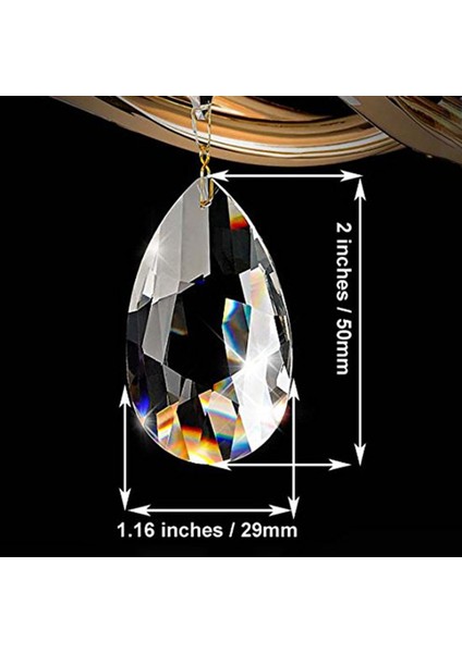 60 Adet Avize Kristalleri, Şeffaf Gözyaşı Kristal Avize Kolye Parçaları Boncuk, Avizeler Için Asılı Kristaller (50MM) (Yurt Dışından) fiyatları