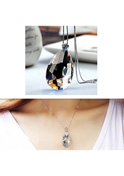 60 Adet Avize Kristalleri, Şeffaf Gözyaşı Kristal Avize Kolye Parçaları Boncuk, Avizeler Için Asılı Kristaller (50MM) (Yurt Dışından) modelleri