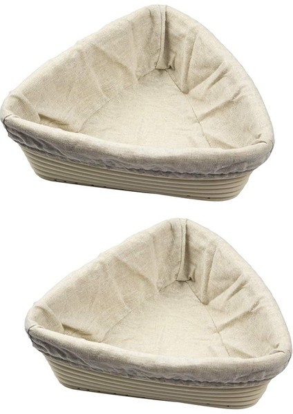 Организаторы,rattan Oval Üç Köşeli Prova Ekmek Sepeti Yastıklı Hamur Pasta Kase Pişmiş Gıda Depolama Sepeti Organizatör 2 Paket (Yurt Dışından)